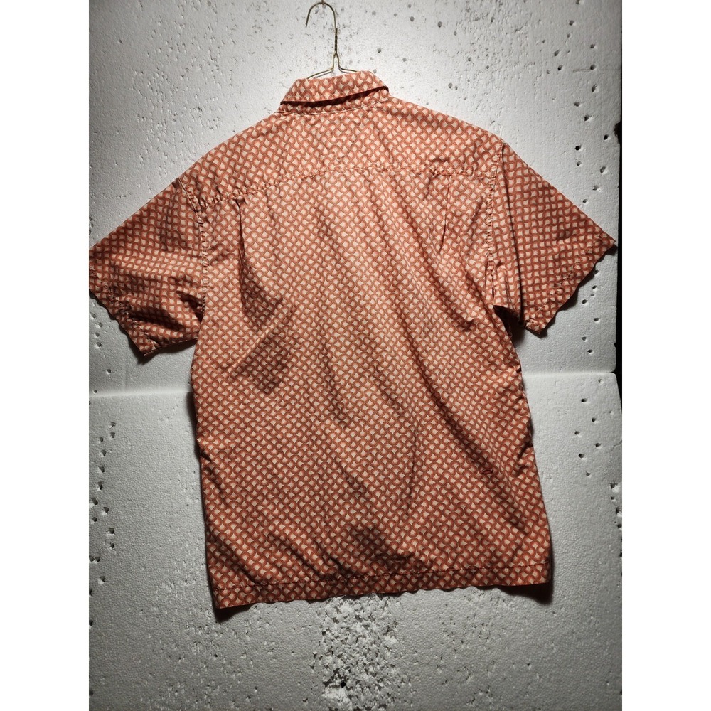 Tommy Hilfiger Jeans Shirt Mens Large Short Sleeve Peach Button Up Collared - Picture 9 of 16